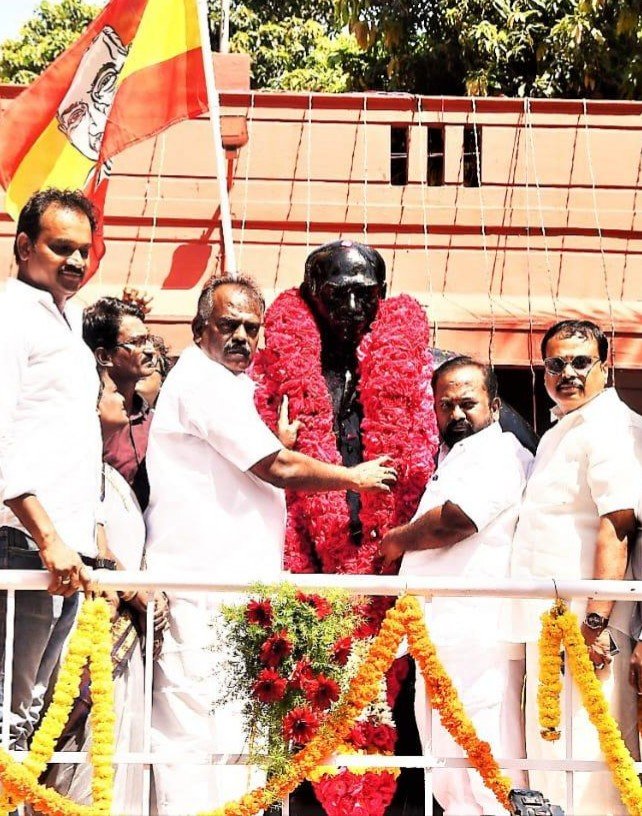 நாடு முழுவதும் கொண்டாட்டம்: பெருந்தலைவர் காமராஜர் சிலைக்கு இந்திய நாடார் பேரமைப்பு மாலை மரியாதை! ராகம் சௌந்தர பாண்டியன் தலைமையில் ஊர்வலம்!!